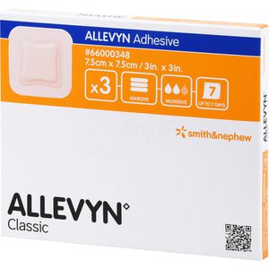 Allevyn Adhesive 7,5x7,5 cm haftende Wundauflage 3 St