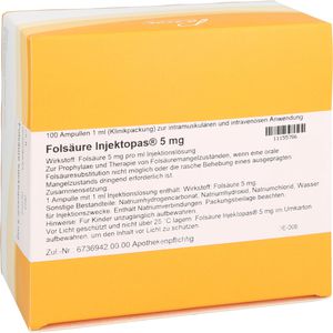 FOLSÄURE INJEKTOPAS 5 mg Injektionslösung