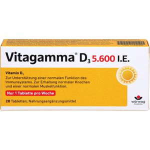 Vitagamma D3 5.600 I.E .Vitamin D3 Nem Tabletten 20 St