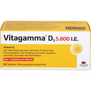 Vitagamma D3 5.600 I.E. Vitamin D3 Nem Tabletten 50 St