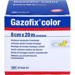 GAZOFIX color Fixierbinde kohäsiv 8 cmx20 m gelb