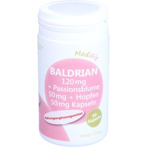 Baldrian 120 mg+Passionsblume 50 mg+Hopfen 50 mg 60 St