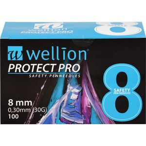 WELLION PROTECT PRO Safety Pen Needles 30 G 8 mm