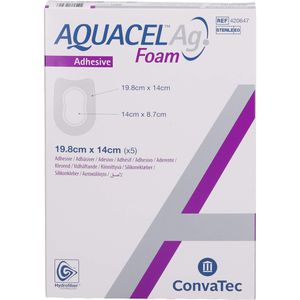 AQUACEL Ag Foam adhäsiv Ferse 14x19,8 cm Verband