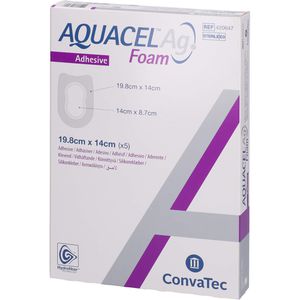 AQUACEL Ag Foam adhäsiv Ferse 14x19,8 cm Verband