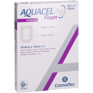 AQUACEL Ag Foam adhäsiv Ferse 14x19,8 cm Verband