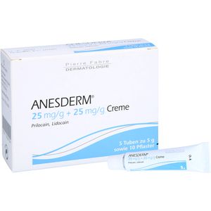 ANESDERM 25 mg/g + 25 mg/g Creme + 10 Pflaster