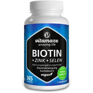 BIOTIN 10 mg hochdosiert+Zink+Selen Tabletten