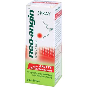 NEO-ANGIN Benzydamin Spray gegen akute Halsschmer.