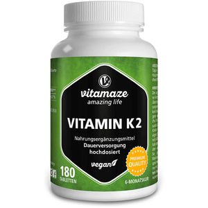 VITAMIN K2 200 μg hochdosiert vegan Tabletten