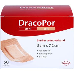 DRACOPOR Wundverband 5x7,2 cm steril hautfarben