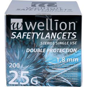 WELLION Safetylancets 25 G Sicherheitseinmallanz.
