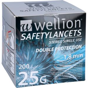 WELLION Safetylancets 25 G Sicherheitseinmallanz.