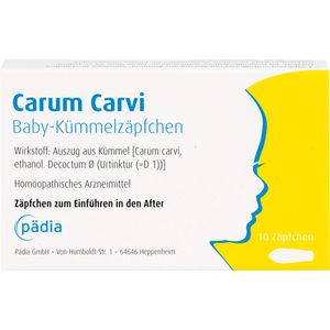 Carum Carvi Baby-Kümmelzäpfchen 10 St 10 St Blähungen Magen Darm Beschwerden Dreimonatskoliken Babys Pädia GmbH