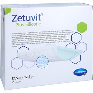 ZETUVIT Plus Silicone steril 12,5x12,5 cm