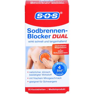 SOS SODBRENNEN-Blocker DUAL Kautabletten