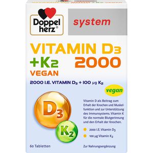     DOPPELHERZ Vitamin D3 2000+K2 system Tabletten
