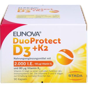 Eunova DuoProtect D3+K2 2000 I.E./80 μg Kapseln 90 St 90 St