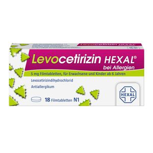 Levocetirizin Hexal bei Allergien 5 mg Filmtabl. 18 St