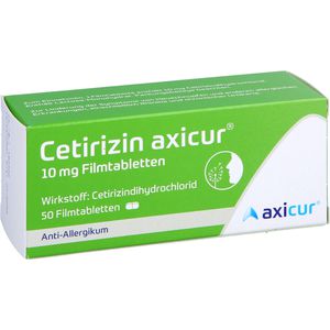 CETIRIZIN axicur 10 mg filmomhulde tabletten