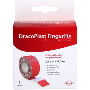 DRACOPLAST FingerFix 2,5 cmx4,5 m m.Wundk.rot