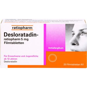 Desloratadin-ratiopharm 5 mg Filmtabletten 20 St Antihistaminikum Allergien Antiallergische Tabletten