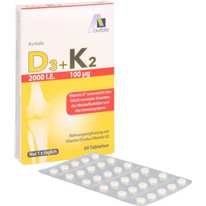 D3+K2 2000 I.E.+100 μg Tabletten