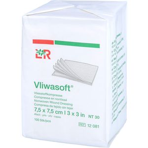 Vliwasoft Vlieskompressen unsteril 7,5x7,5 cm 4l. 100 St 100 St