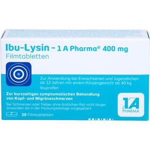Ibu-Lysin 1A Pharma 400 mg Filmtabletten 20 St 20 St