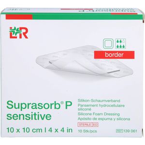 SUPRASORB P sensitive PU-Schaumv.border 10x10cm
