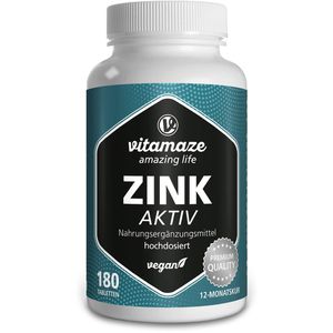 ZINK AKTIV 25 mg hochdosiert vegan Tabletten