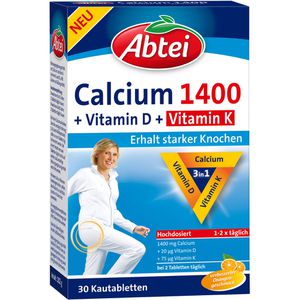 ABTEI Calcium 1400+Vitamin D3+K Kautabletten
