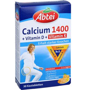 ABTEI Calcium 1400+Vitamin D3+K Kautabletten