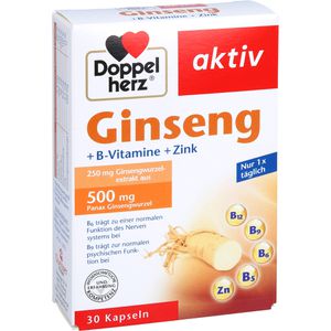 DOPPELHERZ Ginseng 250+B-Vitamine+Zink Kapseln