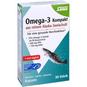 OMEGA-3 Kompakt aus reinem Alaska-Seelachsöl Salus