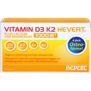 VITAMIN D3 K2 Hevert plus Ca Mg 1000 IE/2 Kapseln