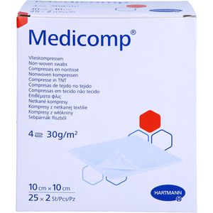 MEDICOMP Vlieskomp.steril 10x10 cm 4lagig