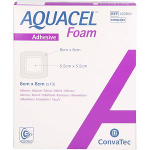 AQUACEL Foam adhäsiv 8x8 cm Verband