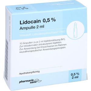 LIDOCAIN pharmarissano 0,5% Inj.-Lsg.Ampullen 2 ml