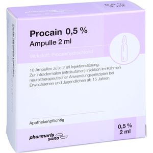 PROCAIN pharmarissano 0,5% Inj.-Lsg.Ampullen 2 ml