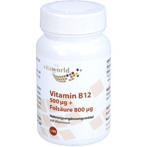 Vitamin B12 500 μg+Folsäure 800 μg Tabletten 180 St