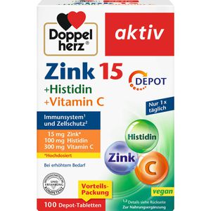 DOPPELHERZ Zink 15 mg+Histidin+Vit.C Depot aktiv