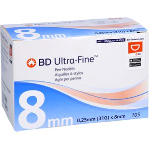 BD ULTRA-FINE Pen-Nadeln 8 mm 31 G 0,25 mm B