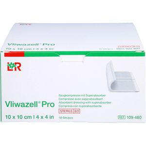 Vliwazell Pro superabsorb.Kompr.steril 10x10 cm 10 St