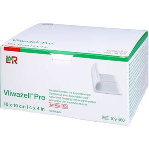 Vliwazell Pro superabsorb.Kompr.steril 10x10 cm 10 St