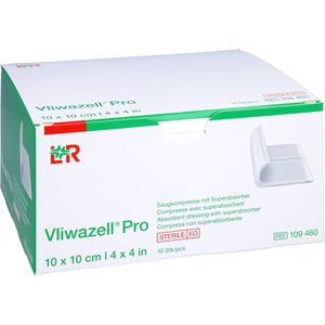 Vliwazell Pro superabsorb.Kompr.steril 10x10 cm 10 St