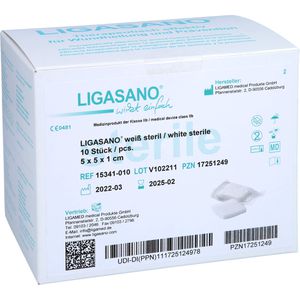 LIGASANO weiß Verband 1x5x5 cm steril