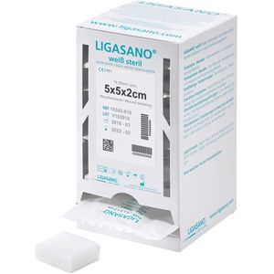 LIGASANO weiß Verband 2x5x5 cm steril Spenderbox