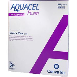 AQUACEL Foam nicht adhäsiv 20x20 cm Verband