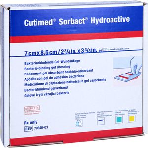 CUTIMED Sorbact Hydroactive Kompressen 7x8,5 cm